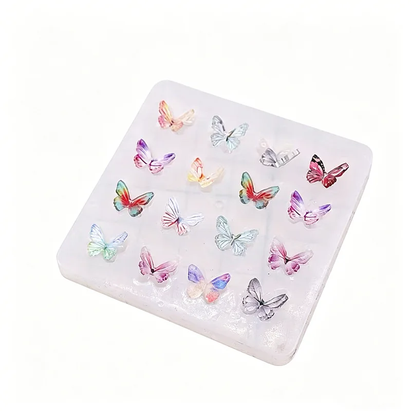 16 Cavity Butterfly Resin Mold DIY Butterfly Jewelry Making Pendant Charms Earrings Keychain Supplies, Craft Gift Tool