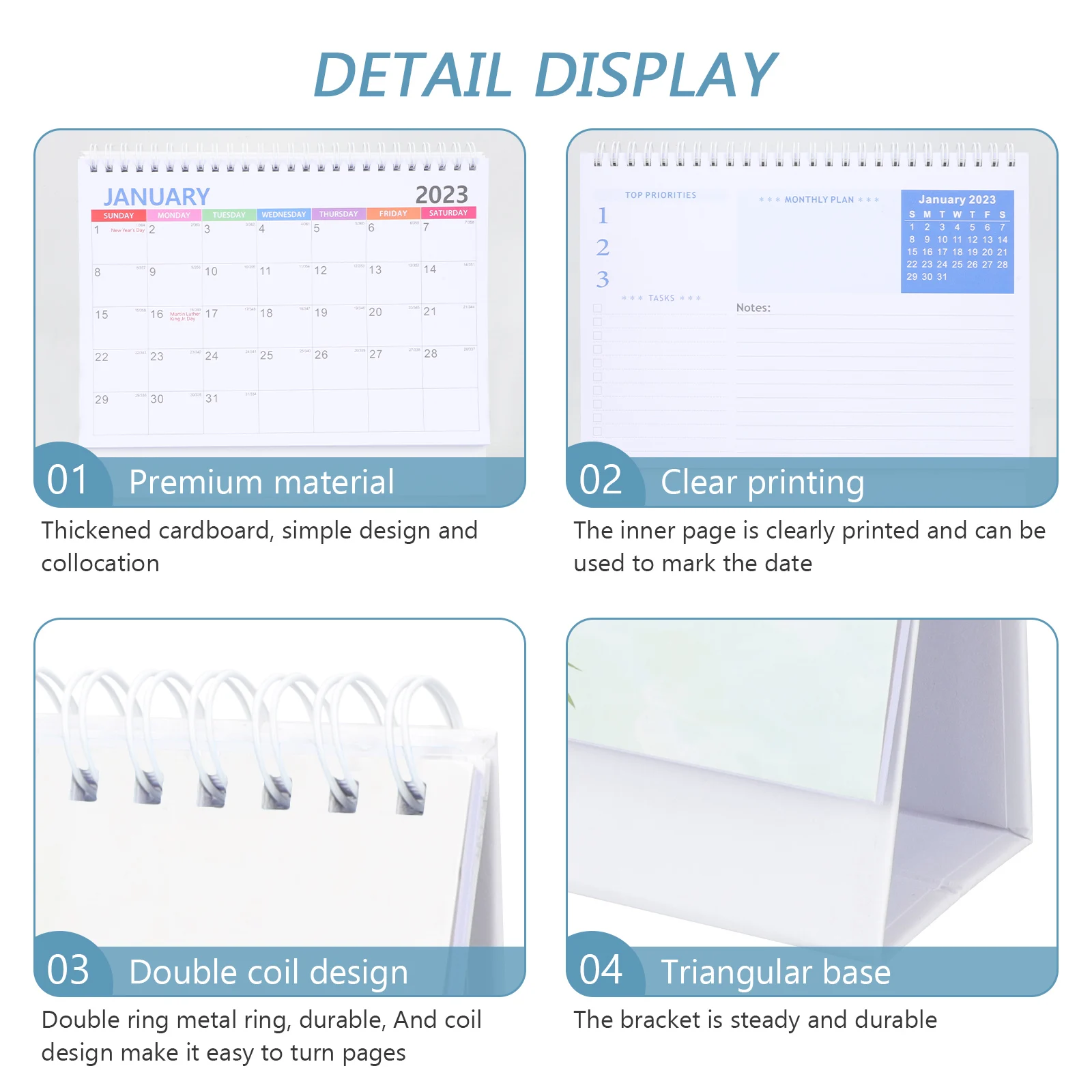 

Notebook Calendar Stand up Desk Plans Recording Monthly English Printing Standing Decor Small Cute