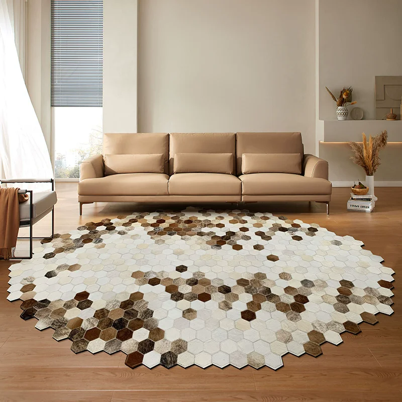 Genuine Cow Fur Oval Carpet For Bedroom Customize Rugs Living Room Home Decor Floor Mats Modern Sofa Coffee Table Large Area Rug