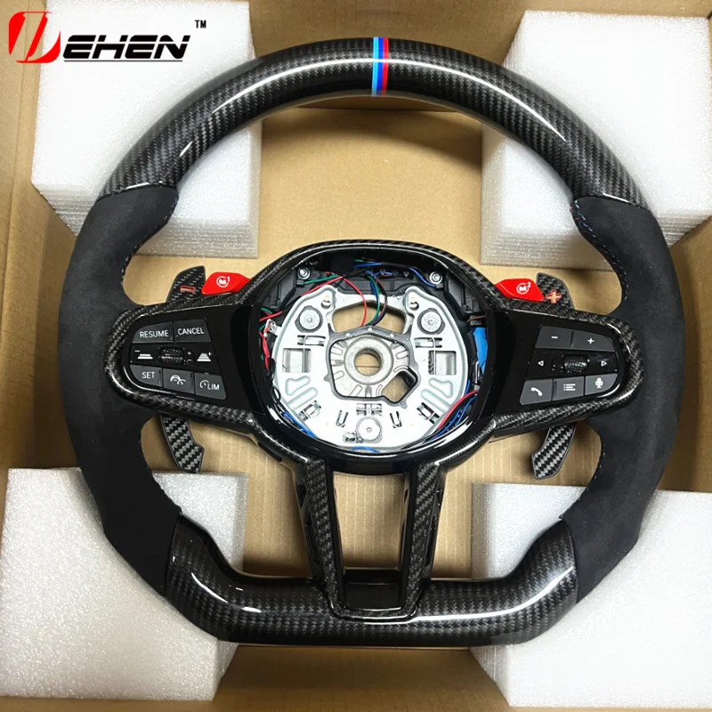 CS Steering Wheel Carbon Fiber  For  1 2 3 4 5 6 7 8 Series G20 G26 G30 G01 G02 G80 G82 G87 F90 F95 F96 M3 M4 Car Accessories