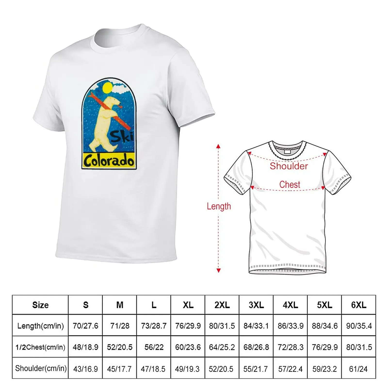 SKI COLORADO VINTAGE POLAR BEAR SKIING ASPEN VAIL BRECKENRIDGE T-Shirt plus sizes animal prinfor boys T-shirt men