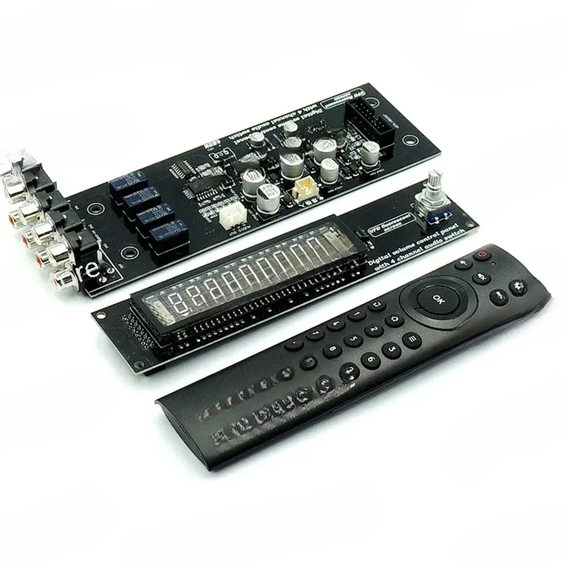 

Preamplifier 4-Channel Audio Source Switch VFD Display Controller Remote Control Volume Board HIFI Heating