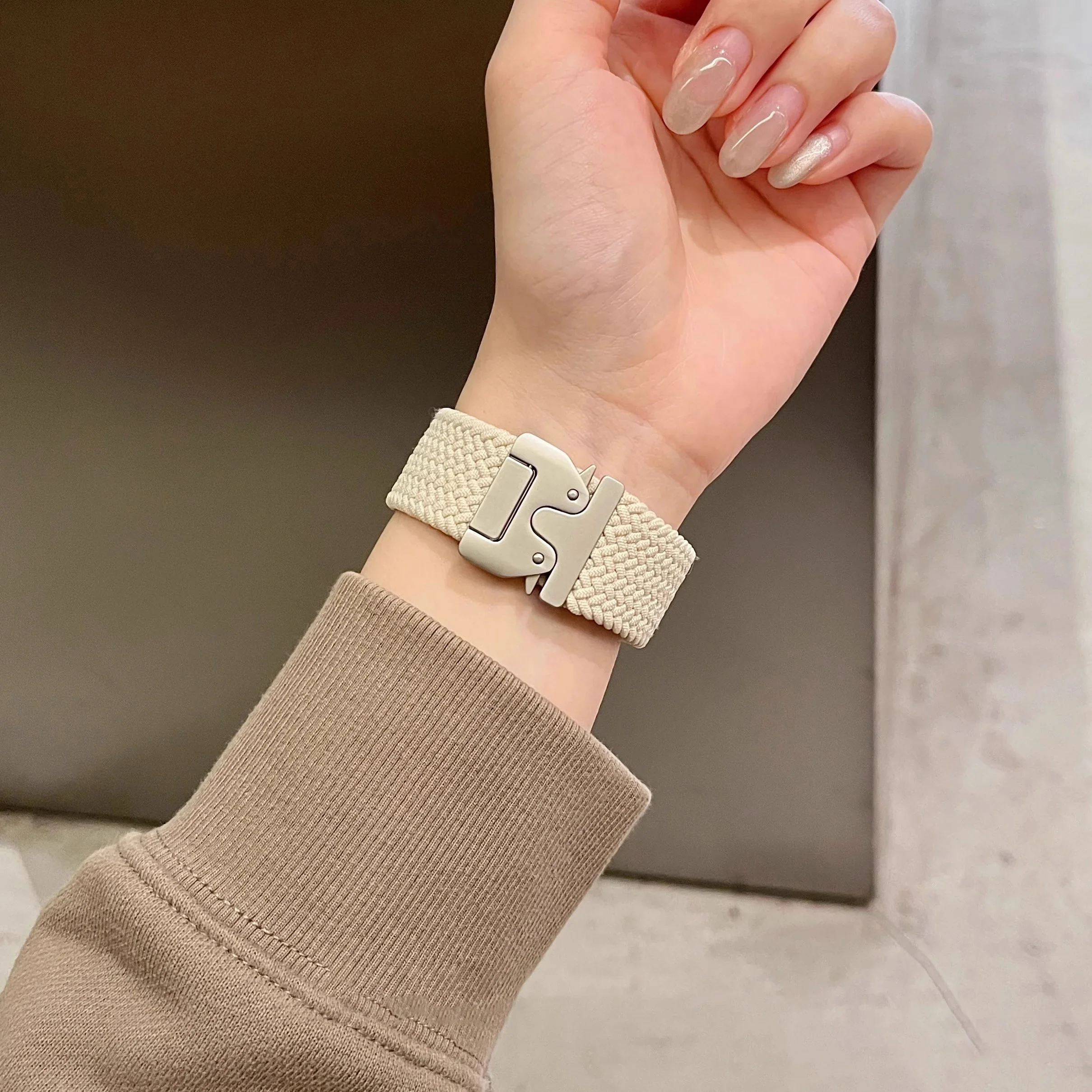 الرسمية مضفر حلقة حزام ل سوار ساعة أبل الترا 2 49 مللي متر Series10 46 مللي متر 42 مللي متر 9 8 7 6 5 4 45 مللي متر 41 مللي متر 44 مللي متر 40 مللي متر زر سوار