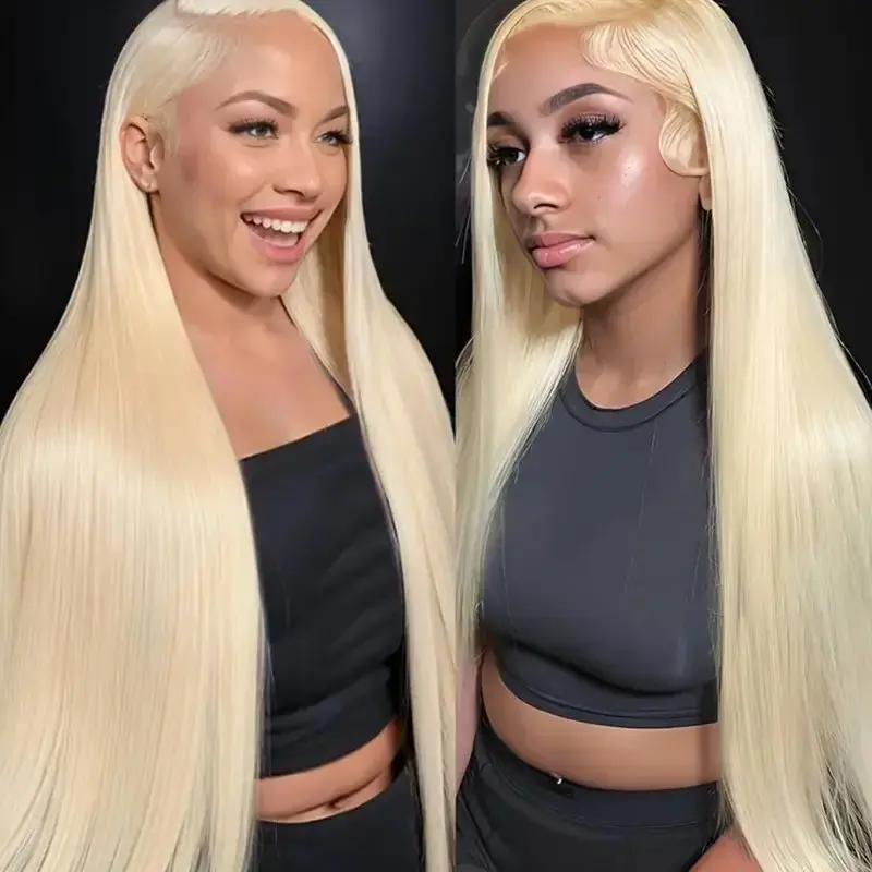 613 Blonde 13x6 HD Lace Frontal Wig 26 Inches Straight Transparent Pre-plucked Brazilian For Women 180 Density