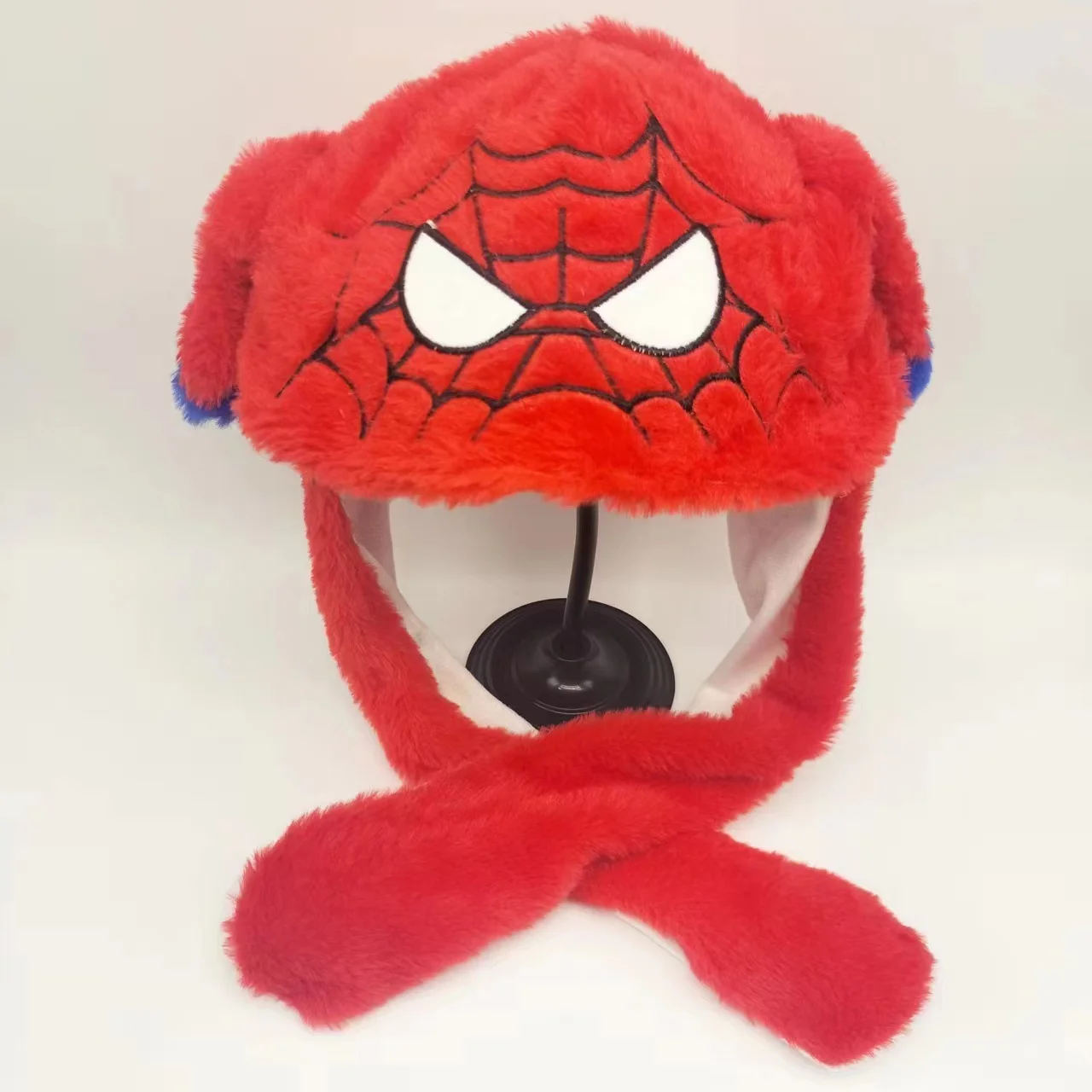 

LED Moving Ear Hat Glowing Plush Winter Cap Funny Jumping Airbag Hat Marvel Spiderman Anime Cosplay Party Prop Christmas Gift