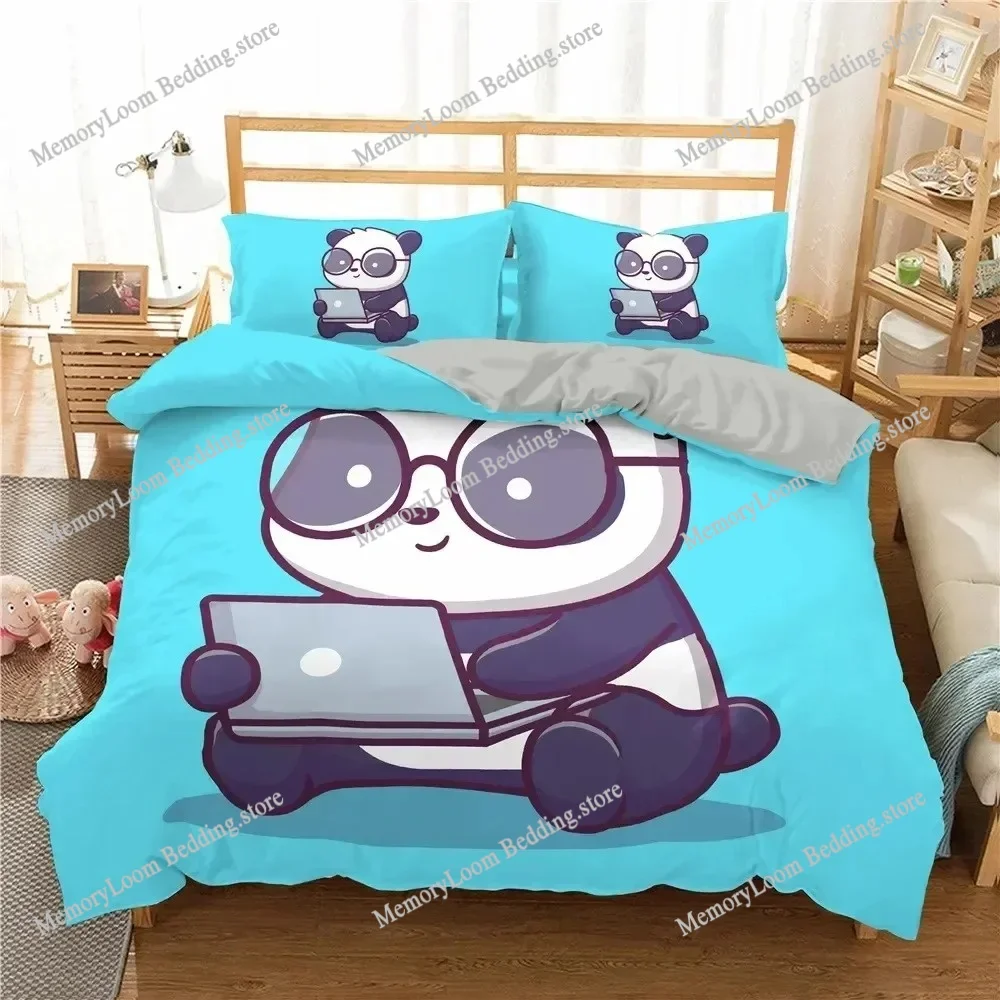 

3D Print Panda Bear Bedding Sets Animal Duvet Cover Twin Full Single Size and Pillowcase Home Textile Bedclothes for Kids Child