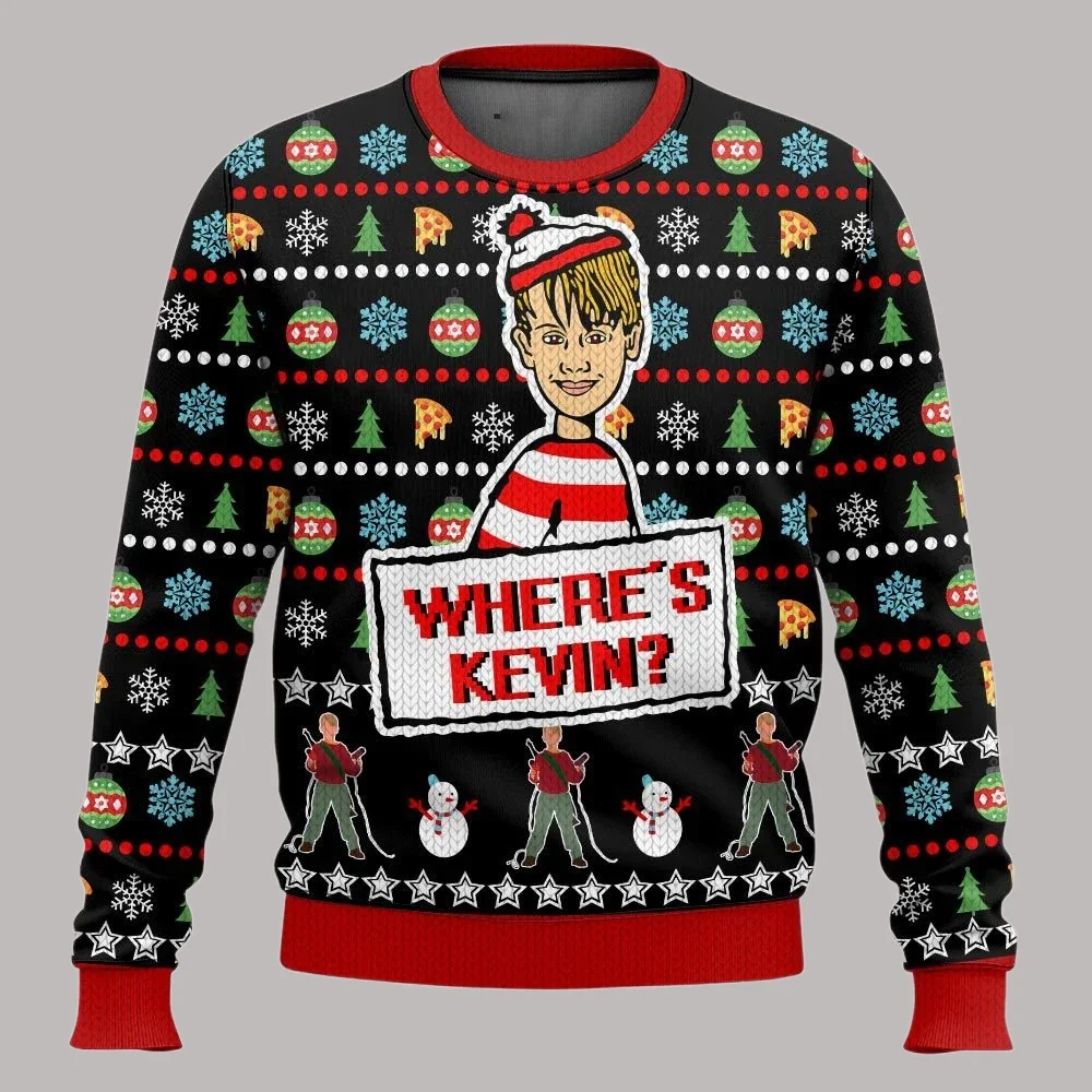 Automne et hiver joyeux noël seul à la maison laid pull de noël dessin animé Anime femmes hommes hauts pull sweat à capuche