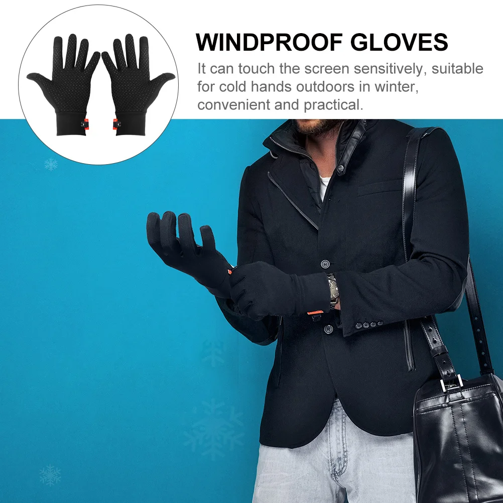 

1Pair Windproof Gloves Winter Warm Gloves Touchscreen Driving Outdoor Cycling Fishing Waterproof Windproof Stylish Hand Covers