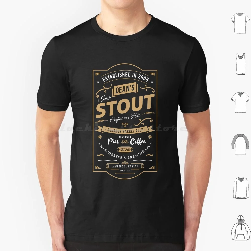 Dean's Irish Stout camiseta tamaño grande 100% algodón sobrenatural Spnfamily Spn Fandom Spn familia Jensen Ackles cerveza cervecería Stout