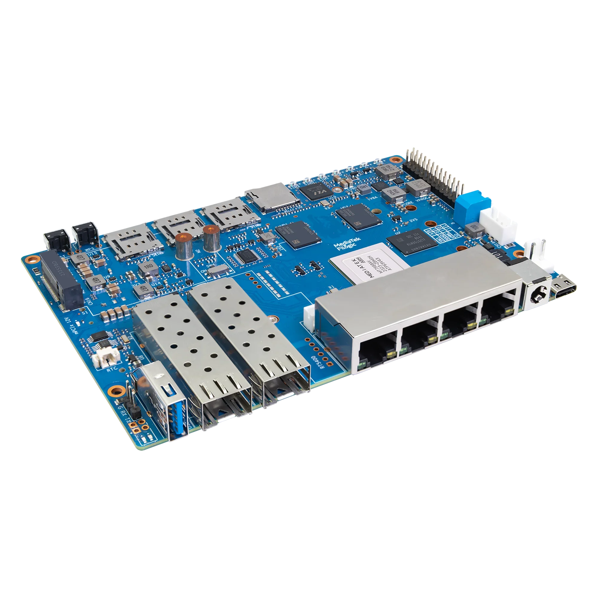 VoltSBanana Pi BPI-R4 MediaTek MT7988A (Filogic 880) Quad-core Arm Corex-A73 4GB DDR4 8GB EMMC Support Openwrt Smart Router Boar