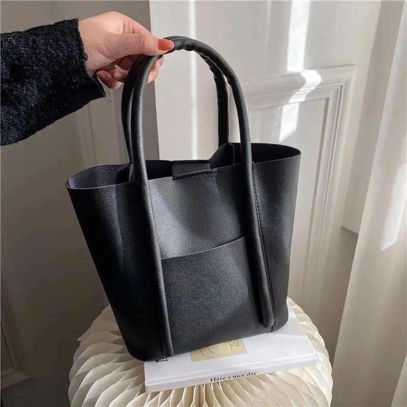 Miyagawa Fashion Handheld Casual Bucket Bag 2024 New Fashion Korean Versatile Texture Tote Soft Hanbags