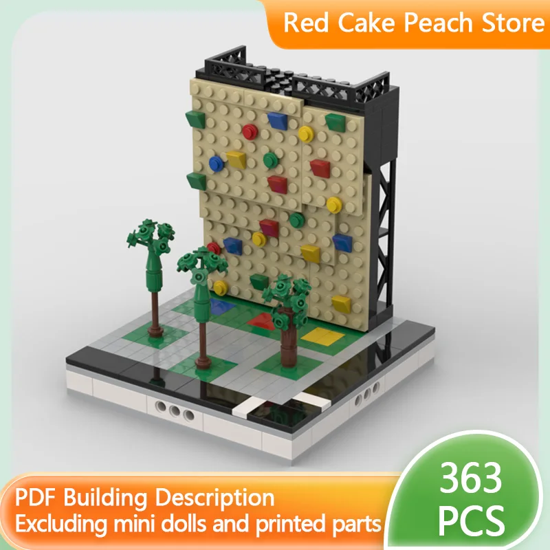 

City Street View Model MOC Building Bricks Mini Climbing Wall Modular Technology Children Holiday Gifts Assemble Toys Suit