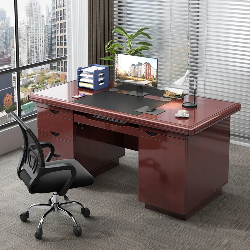 Home Desktop Computer Desk Office Workstation Simple Modern Design Features Drawers Thickened Construction Home Office Furniture