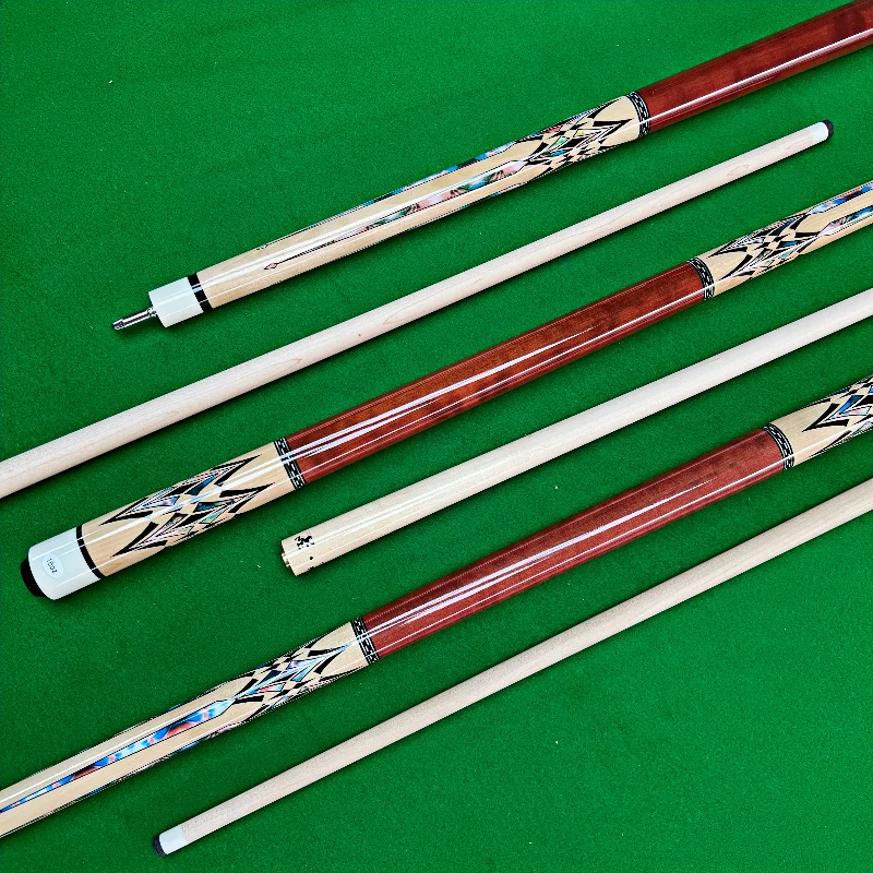

Professional Hardwood Redwood Colorful Diamond Billiards Cue Stick 13mm Tip Quick Connect Pool Cue for 9-Ball and Carom Billiard
