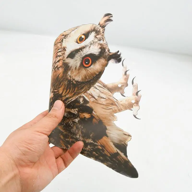 Bird Repel Scarecrow 2D Flat Fake Owl Decoy Decorative Scare Pendant With Bell Waterproof Bird Scare Device Balcony Garden Decor