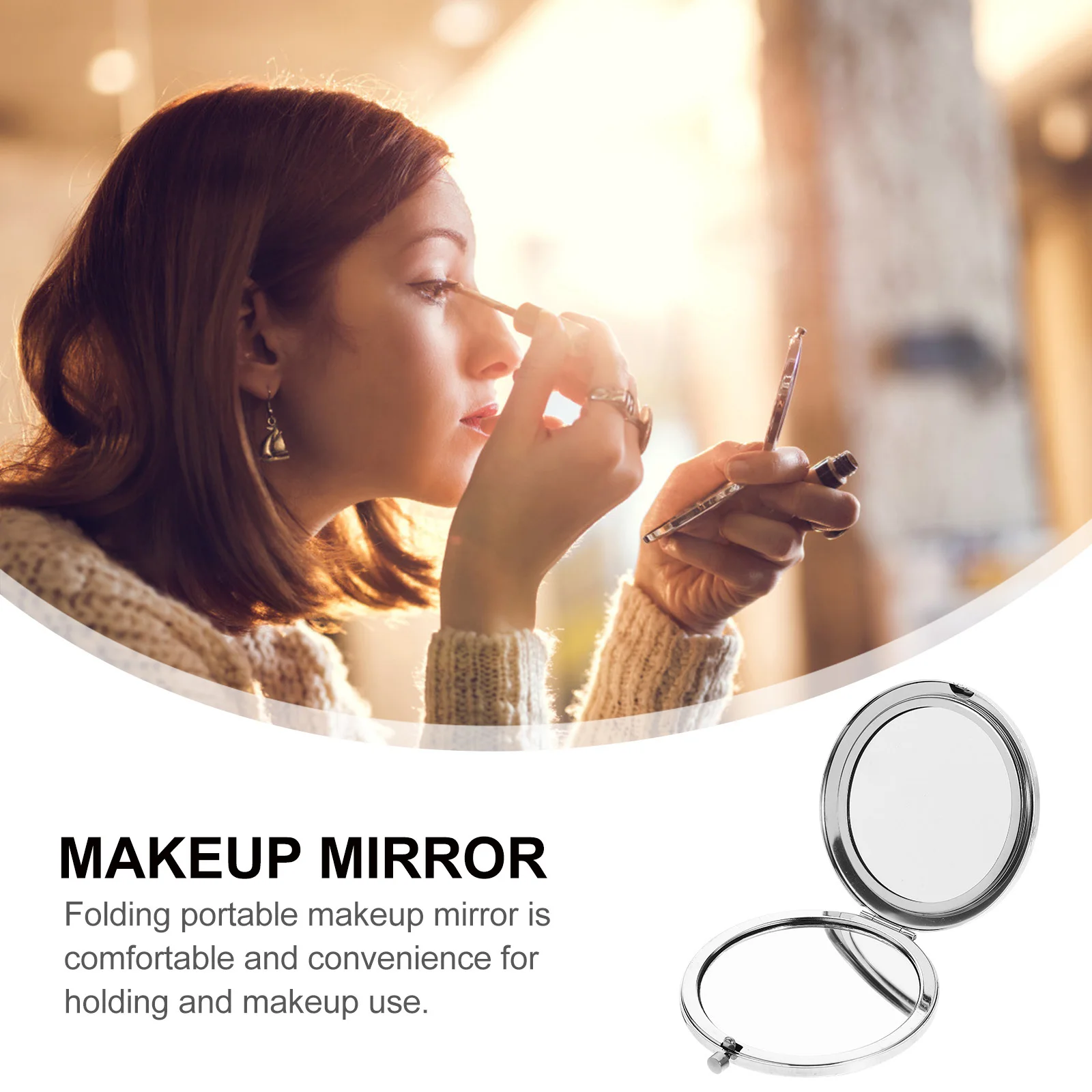 1 Stück praktischer, exquisiter Design-Make-up-Spiegel, klare Oberfläche, klein genug, in Geldbörse, Handtasche für Mädchen und Frauen