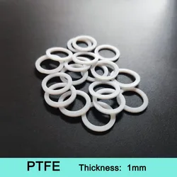 PTFE conta düz yıkayıcı kalınlığı 1mm ID 3mm ~ 100mm flanş için yüksek ve düşük sıcaklığa dayanıklı daha özelleştirilmiş boyutları ID * OD * CS