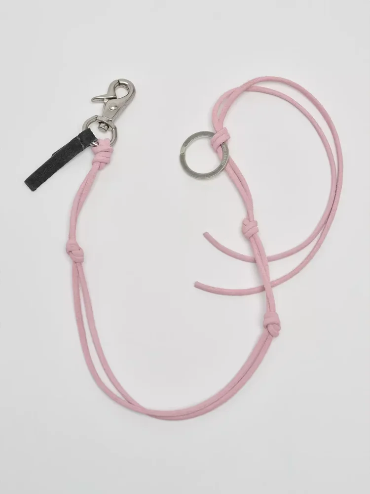 Necklace Trendy Pink PU Leather Rope Pants Chain Keychain For Man Or Woman Gift