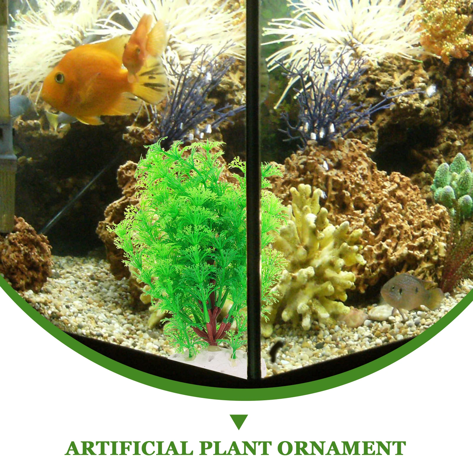 

Simulated Coconut Tree Decorations 18CM Green Fake Plants Aquarium Fish Tank Accessories Realistic Compact Small Decor Pet