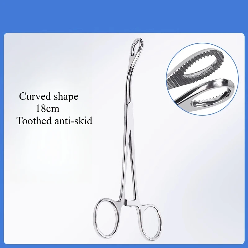 1 Pcs Toothed Oval Cervical Forceps Surgical Tissue Forceps Stainless Steel Hemostatic Instruments Open Closed Needle Ball Clamp - Image 6