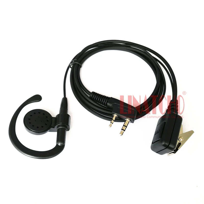 Durable Professional Big PTT Button Mic Clip Ear Hook Earphone for Most China Walkie Talkie