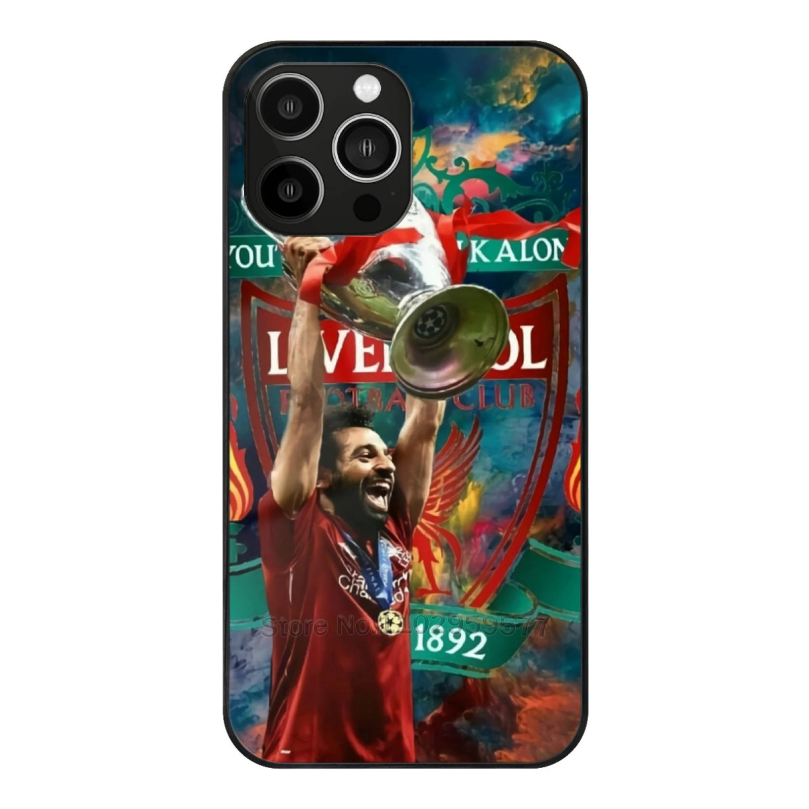 Wallpaper Mosalah Illustration Soft Glass Case For Iphone 15 14 13 12 11 Pro X Xs Xr 7 8 Max Mini Cover Mohamed Salah Mohamed