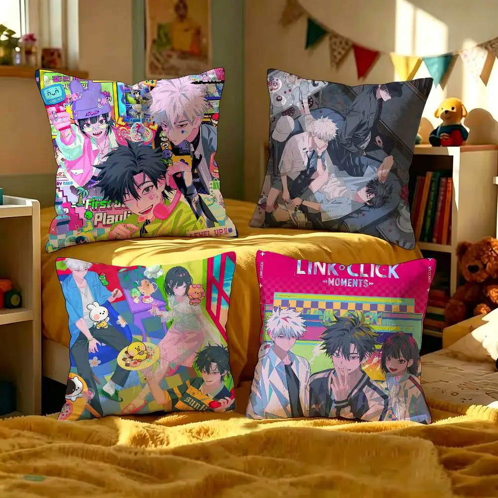 Link-Click 2023 New Anime pillow cover sofa cushion cover home room decoration children gift