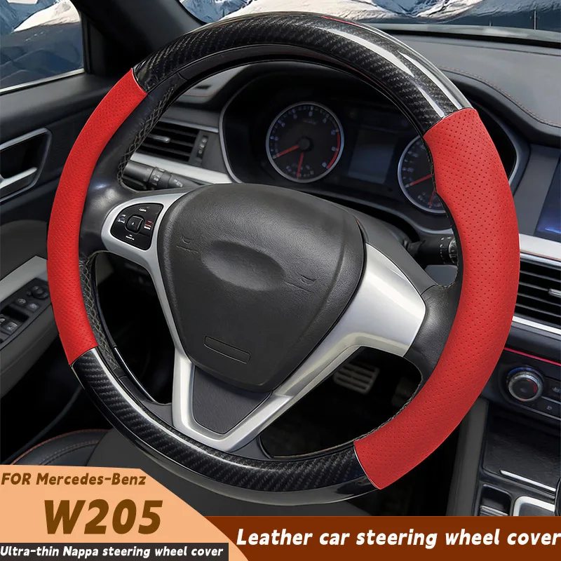 

Чехол на руль из кожи Nappa для Mercedes-Benz C-Class W205 2014-2021, ручной пошив, противоскользящий, для авто.