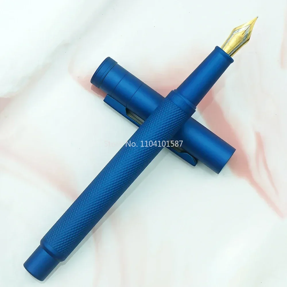 

Hongdian Light Blue Forest Metal Fountain Pen Golden Nib EF/F/Bent Beautiful Tree Texture Excellent Writing Business Office Pen