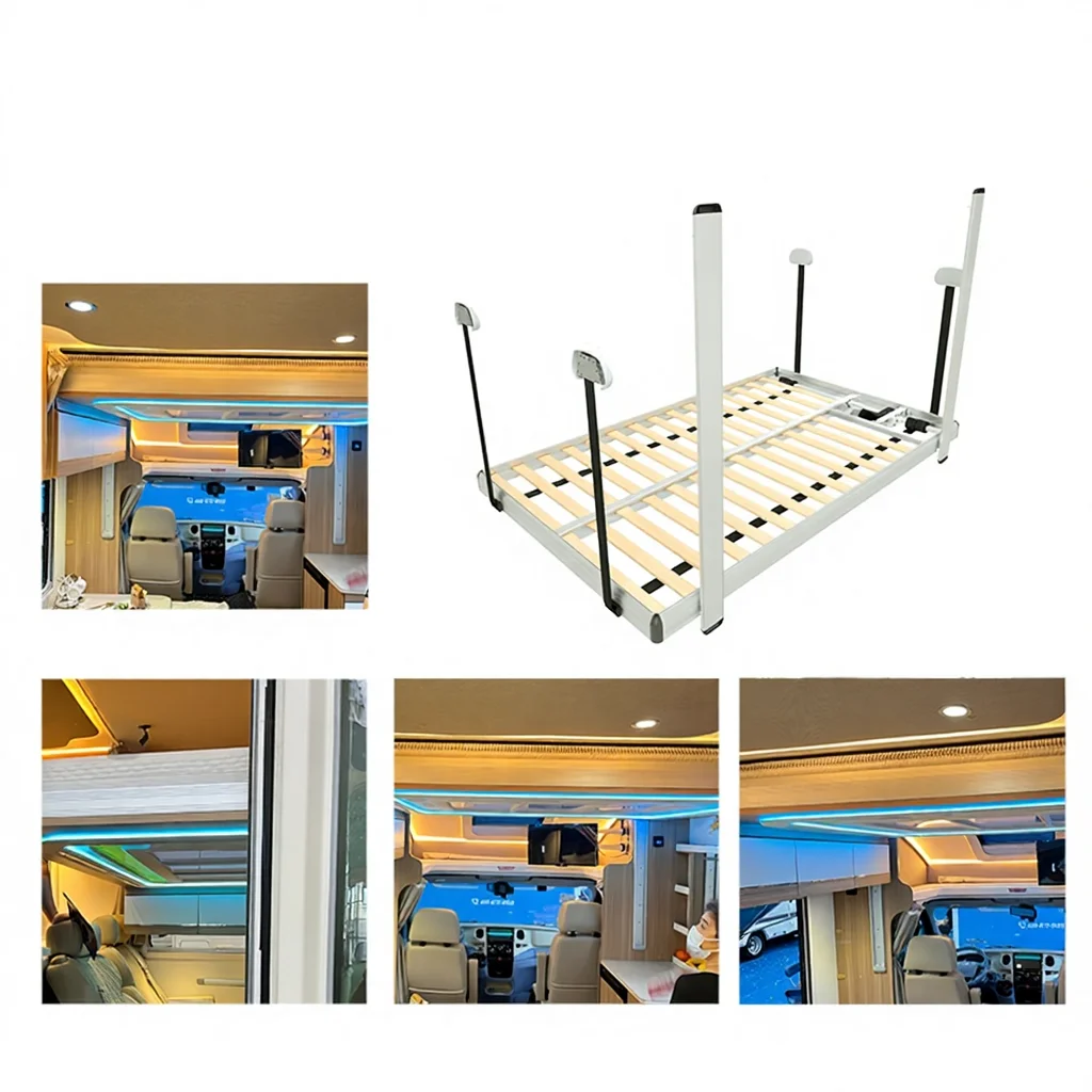 CE Electric Bed Lift System Mechanism DIY Camper Van Conversion Accessories for Motor Home RV Recreational,Custom Sizes
