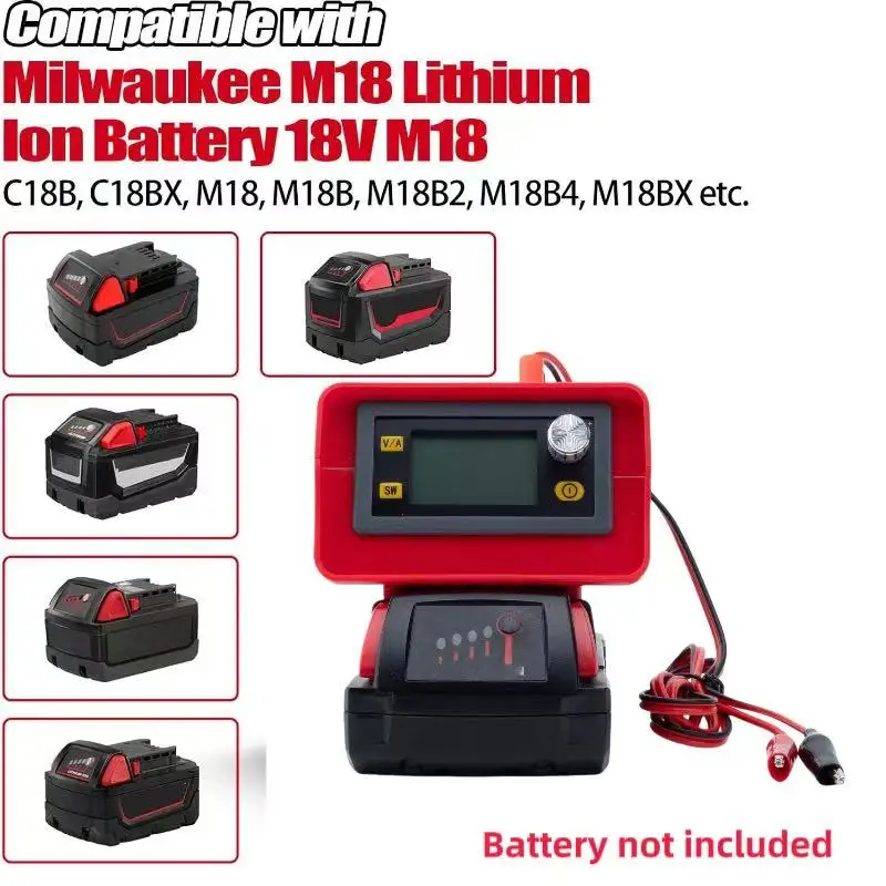 

Battery Adapte for Milwaukee18v Batteries Digital Adjustable and cCurrent Power Adjustable Buck-Boost Power Converter