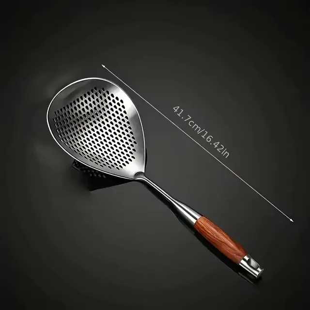 1Pc Heavy-Duty Stainless Steel Ladle Skimmer - High-Temp Resistant Fine Mesh Ergonomic Handle for Frying Hot Pot Kitchen Utensil 6