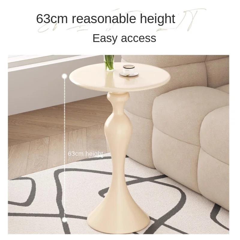 Realife European Style Bedside Cabinet Simple Modern Home Bedroom Iron Small Round Cream Edge Replacement Creative Storage Rack