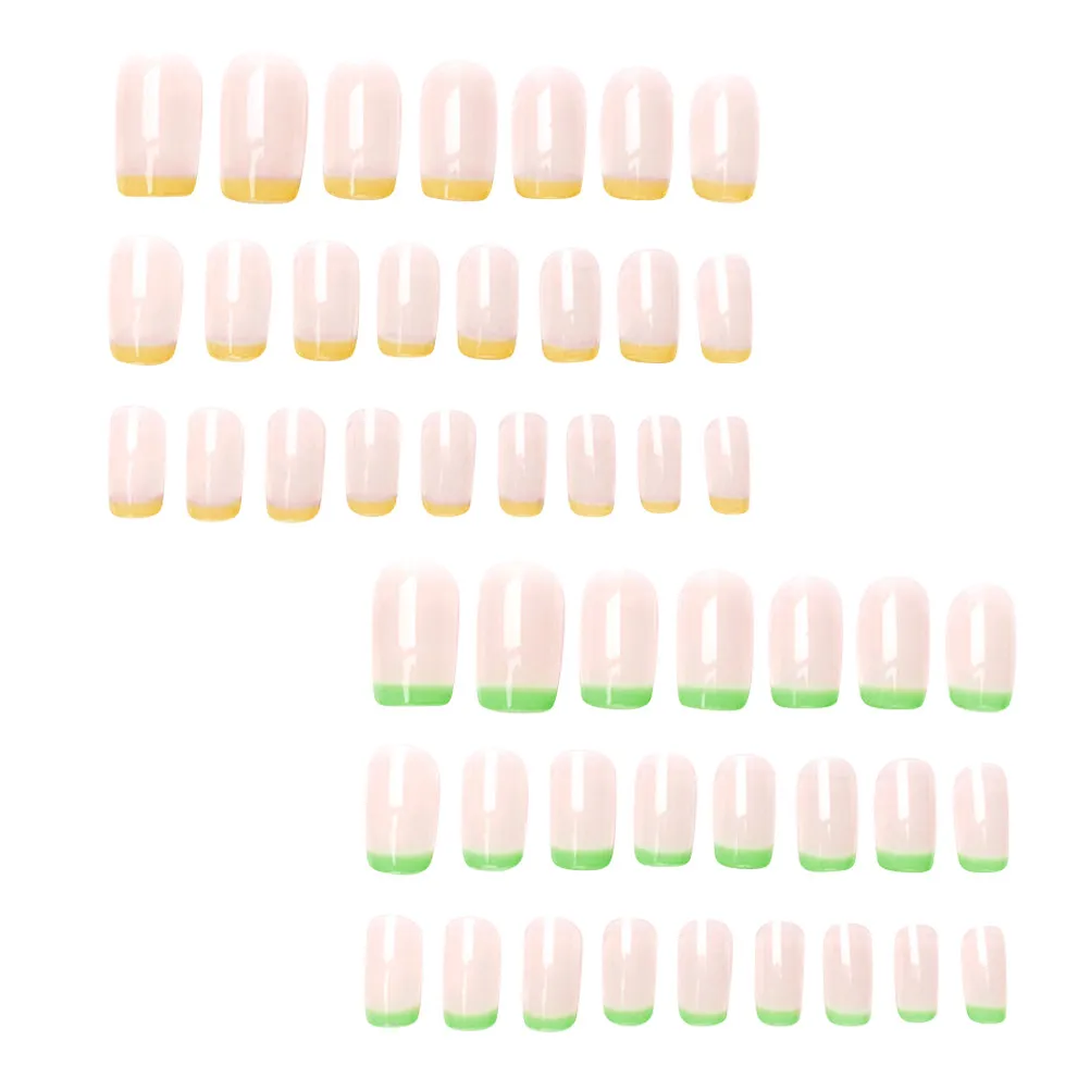 2Sets False Nail Stickers Women Nail Decor Shiny Fashionable DIY Manicure Tips for Party Birthday Holiday Gift