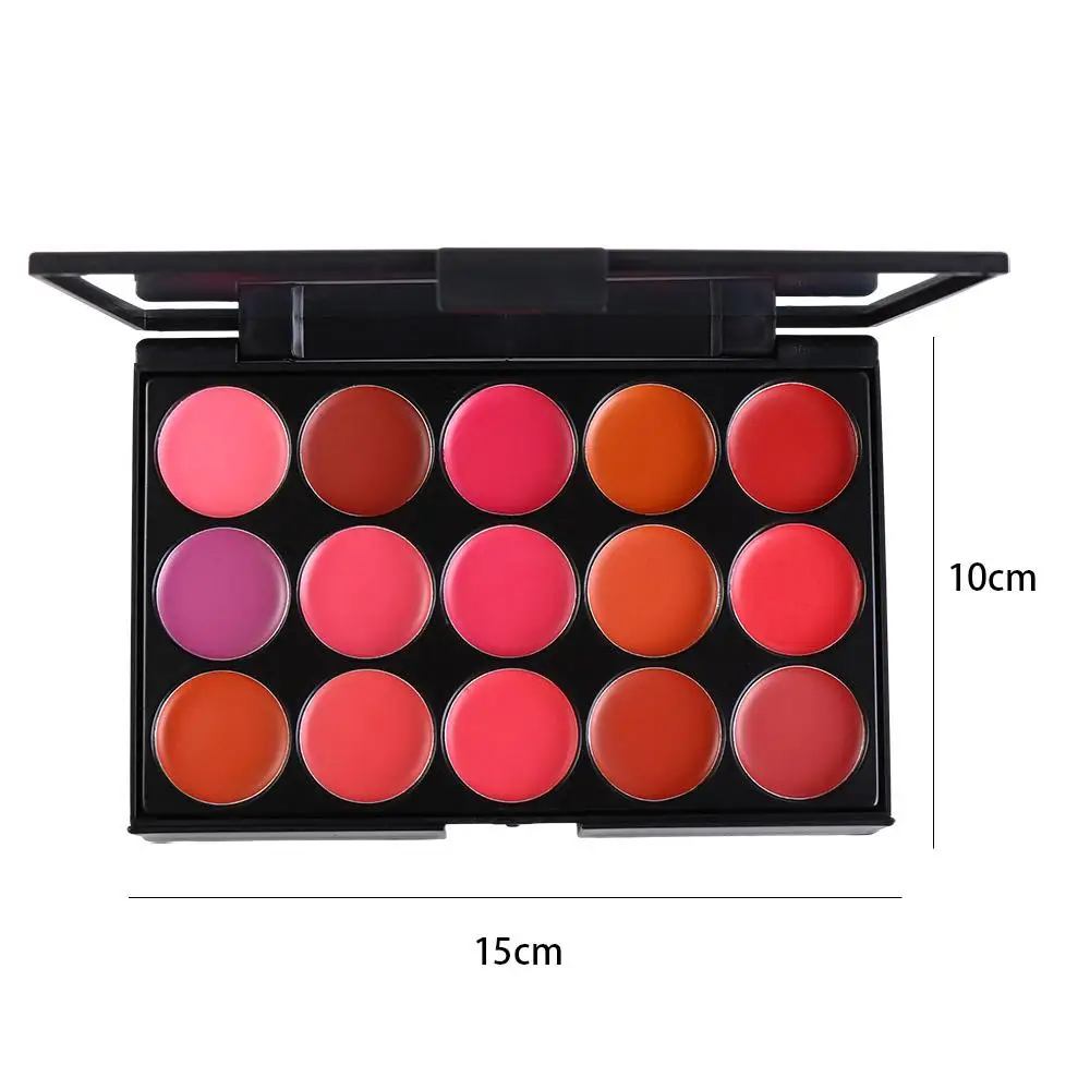 リップティントマッド非粘着カップマット口紅パレット防水保湿 15 色リップグロスパレット長期的な赤女性