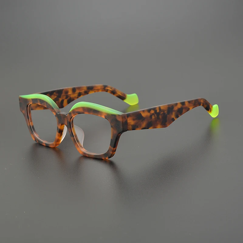 Niche personality glasses frame cat eyes thick wide edge hipster Cool men and women Retro frosted acetic acid optics prescriptio