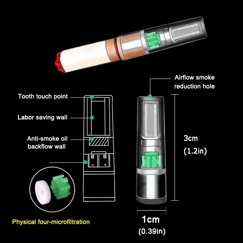 400pcs Set Acrylic Disposable Smoking Filter Pipe Cigarettes tube Holders Reduce Tar Cleaning Container Smoke Accessories