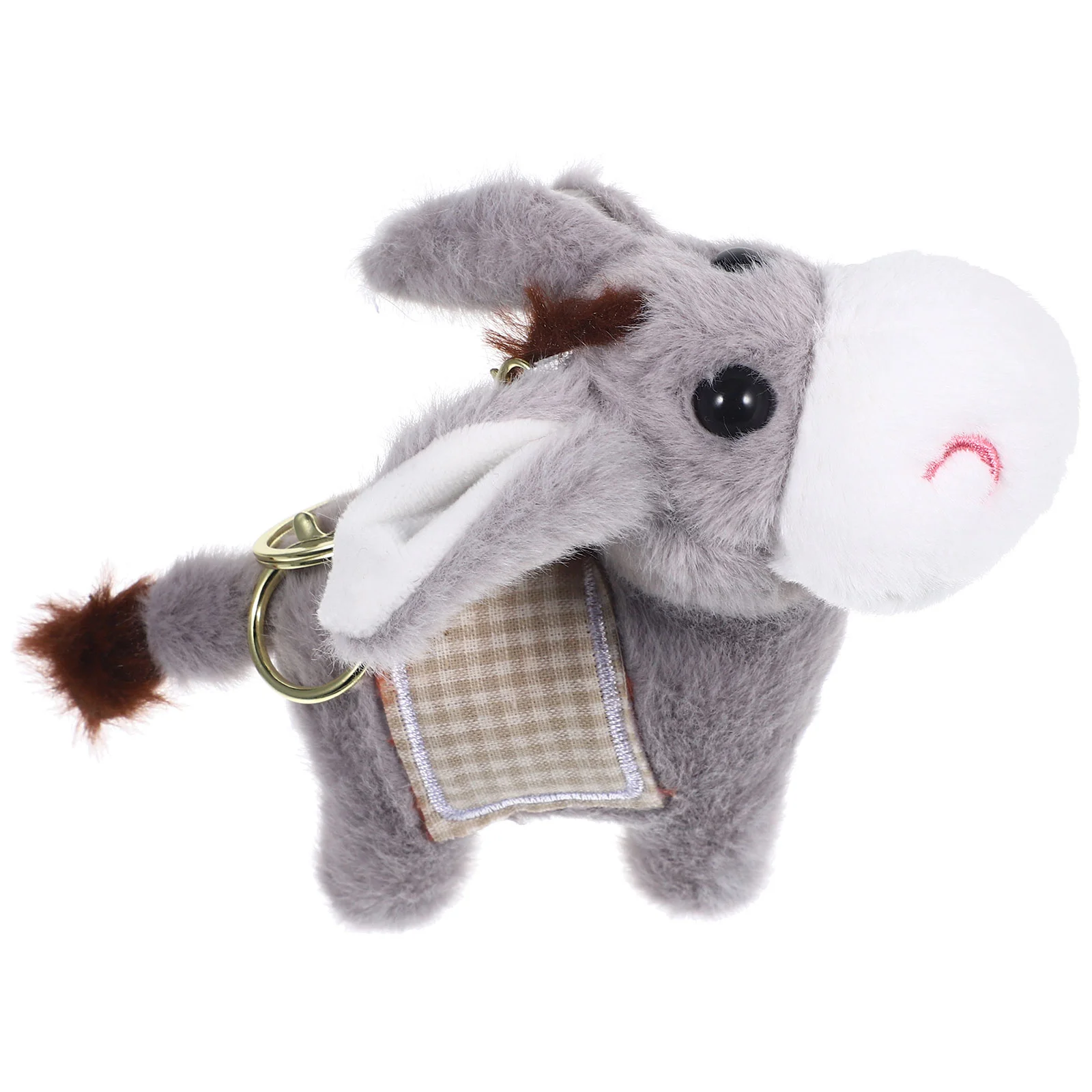 Keychain Donkey Plush Pendants Animal Charms Keychains Purse Hanging Ornaments Grey Bag Decor Lovely