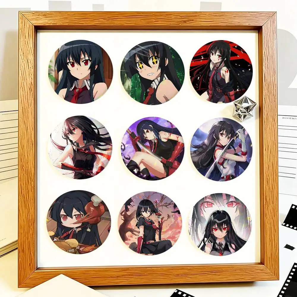 Anime Akame Ga Kill Akame Round Badge Creative Brooch Clothing Backpack Accessories Lapel Pin