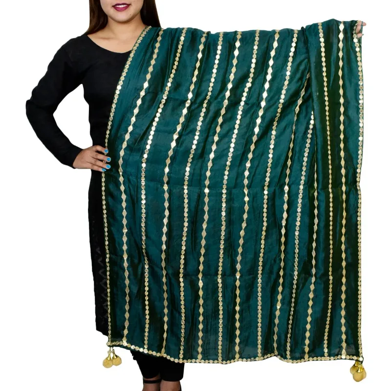 Women's Dupatta Traditional Wrap Shawl Striped Scarf for Wedding