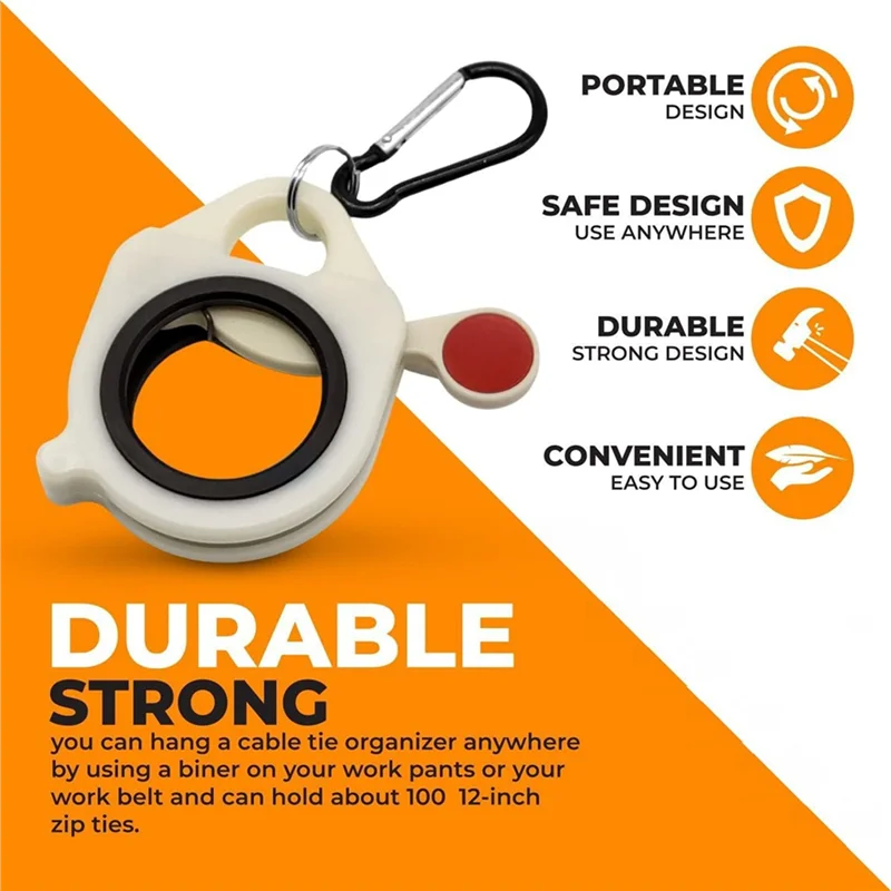 10Pcs Cable Tie Organizer, Tool Belt Tie Holder For 4/8/12/18 Inch Zip Ties Cable Tie Tightener Without Tie-B51B