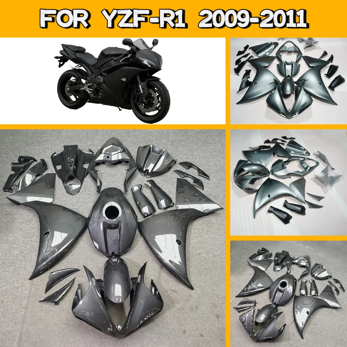 

Motorcycle Fairings for 2009 2010 2011 Yamaha YZF R1 Hot Style Injection Molded Fairing Kit Unique Design 09 10 11 YZFR1