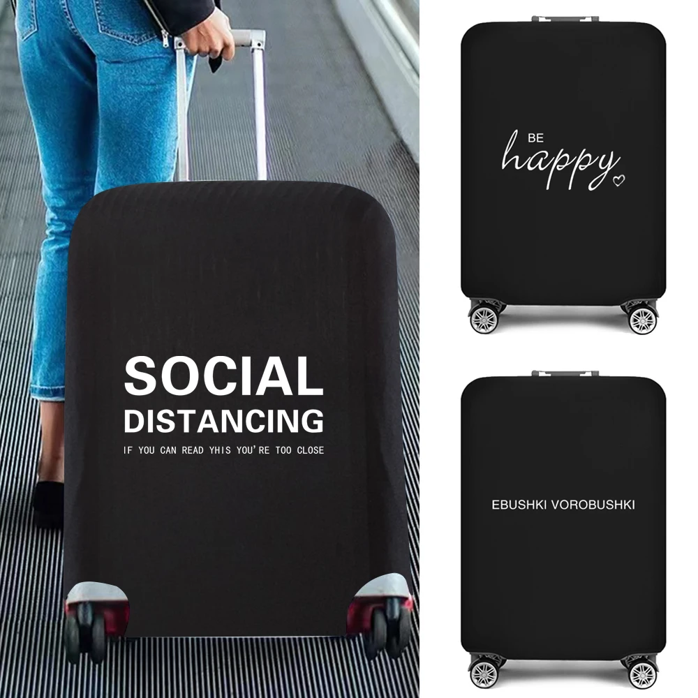 

Luggage Cover Suitcase Protective Cover Apply To 18''-28'' Inch Trolley Case Text Print Elastic Dust Cover Travel Accessories