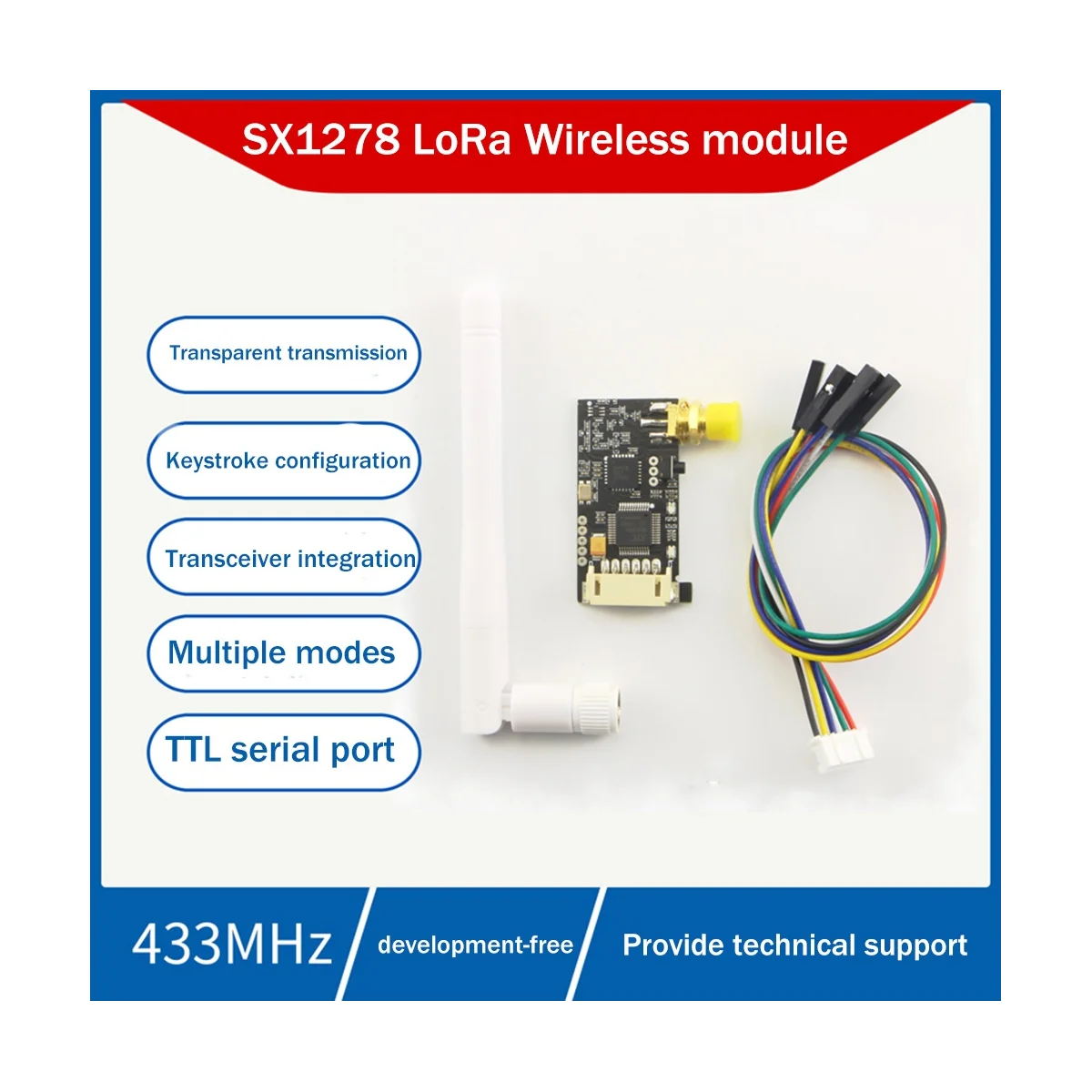 SX1278 433M Lora Wireless Module UART Serial Port Transmitting and Receiving Module