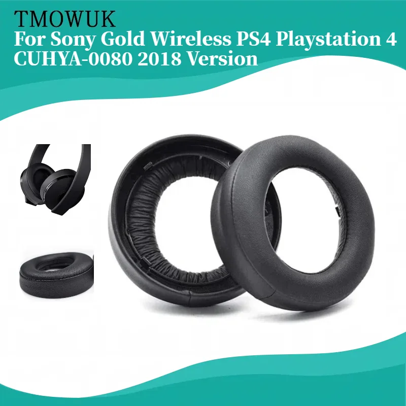 

TMOWUK Earpads for Sony Gold Wireless PS4 Playstation 4 CUHYA-0080 2018 Version Earmuffs Cushion Repair Parts Headphone