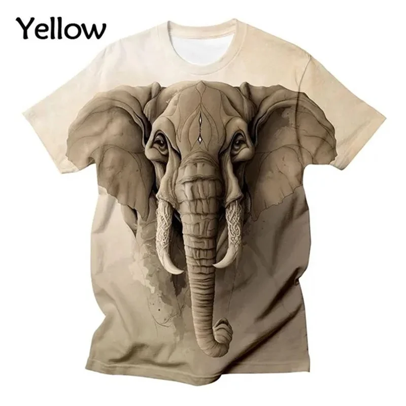 

Elephant 3D Printed T-shirt New Hip-hop Funny Personality Fashion Short-sleeved Top Cool Graphic Tee T-shirt Plus Size Xs-4xl