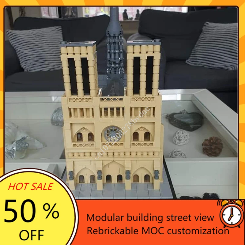 1770PCS Notre Dame de Paris Modular MOC Creative street view Model Building Blocks Architecture DIY Assembly Model Toys Gifts