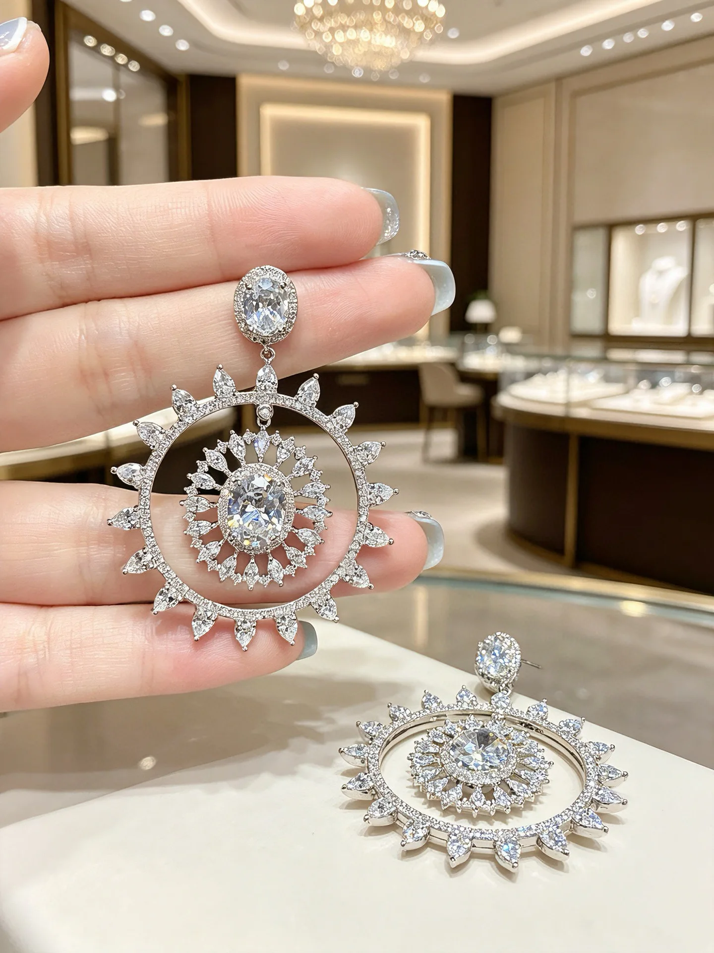 

Модные роскошные серьги-подвески в форме подсолнуха для женщин, эксклюзивные круглые серьги с цирконием, индивидуальные украшения