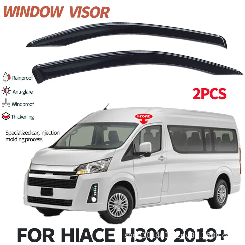 For Toyota Sea Lion 300 2019 + HIACE Rain Shield Car Window Eyebrow Sun Visor Retrofit Wind & Rain Deflectors No-Drill Design