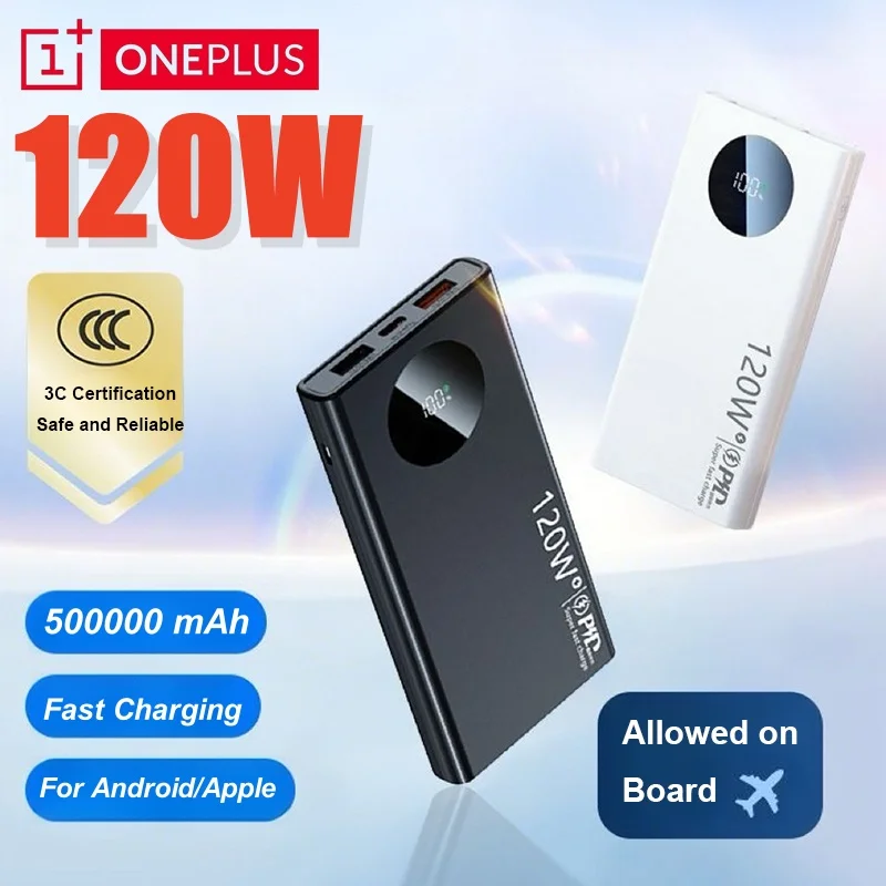 XIAOMI 500000 мАч Power Bank высокой емкости 120 Вт Быстрая зарядка Powerbank Портативное зарядное устройство для iPhone Samsung Huawei 2025 XIAOMI 500000 мАч Power Bank высокой емкости 120 Вт Быстрая зарядка Powerbank Портативное зарядное устройство для iPhone Samsung Huawei 2025